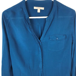 Banana Republic Sz S Royal Teal Viscose Shirt